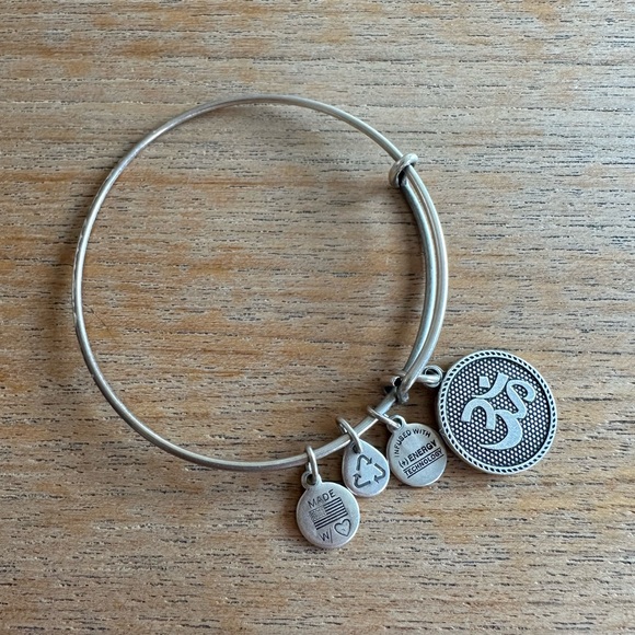 Alex and Ani Silver Om Charm Bracelet - Picture 1 of 4